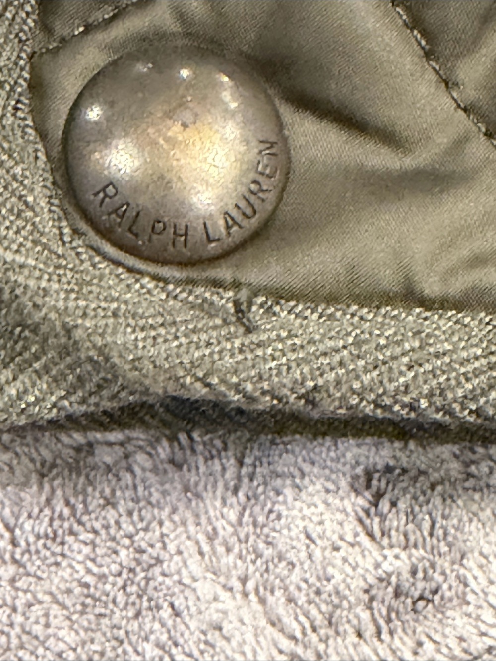 Polo Ralph Lauren Polo Club Quilted Jacket Men’s XL Olive Corduroy Collar - Picture 5 of 8